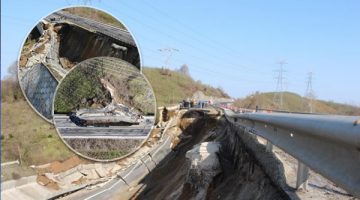 Düzce-Zonguldak yolu çöktü