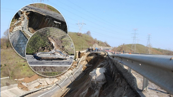 Düzce-Zonguldak yolu çöktü