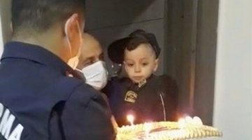 Jandarmadan Şehit Oğluna Sürpriz Doğum Günü