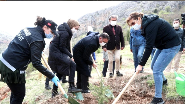 Narkotik Anne projesi kapsamında fidanlar toprakla buluştu