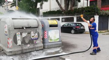 Çöp konteynerleri dezenfekte edildi