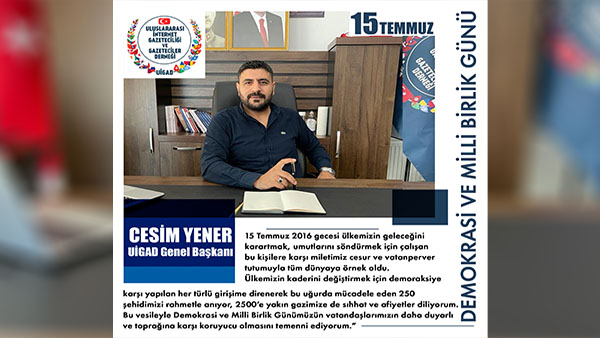 Başkan Yener’den 15 Temmuz mesajı