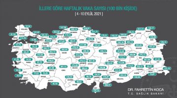 İllere göre haftalık vaka oranları açıklandı