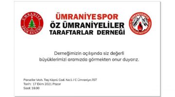 Öz Ümraniyeliler Taraftar Derneği Kuruldu