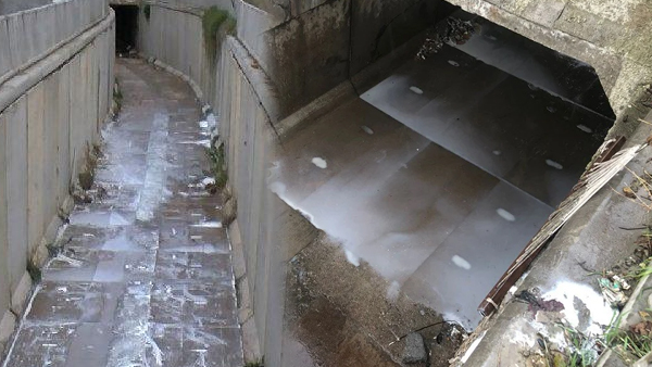 Sancaktepe’de kimyasal sızıntı derenin rengini değiştirdi!