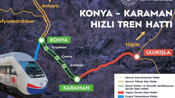 Konya Karaman arası 40 dakikaya inecek!