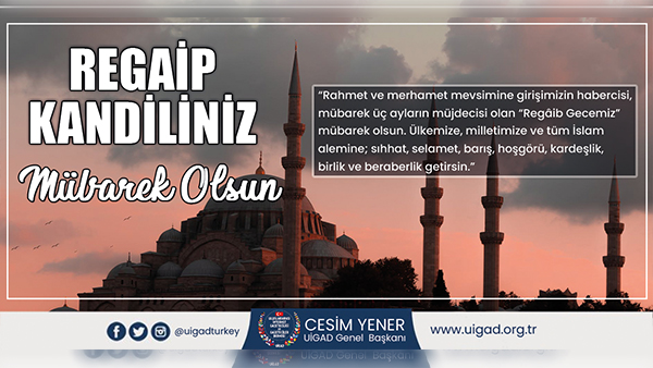 Başkan Yener’den Regaip Kandili Mesajı