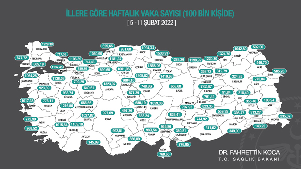 Bakan Koca vaka haritası paylaştı
