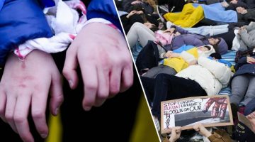 Berlin’de, savaş karşıtı protesto