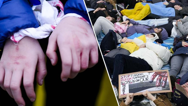 Berlin’de, savaş karşıtı protesto