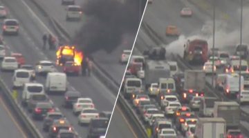 D100’de araç yangını