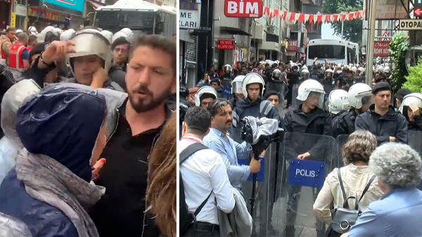 Kadıköy’de izinsiz yürüyüşe polisten müdahale