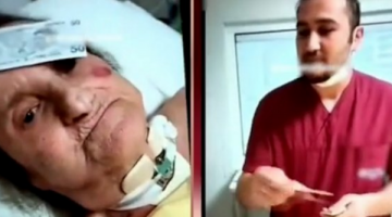 Yaşlı kadınla alay eden sağlık görevlileri kamerada!