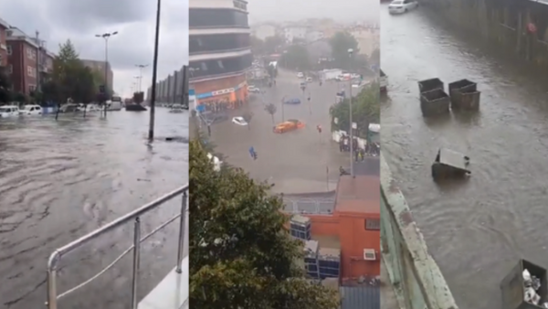 İstanbul’u sağanak yağış vurdu! Yollar adeta dereye döndü…
